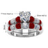 Classic Red Heart Shape 14K White Gold Plated Cubic Zirconia Women's Ring